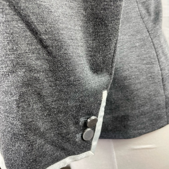Banana Republic Charcoal Blazer with Ivory Border Accents, Size 10 - Picture 6 of 11
